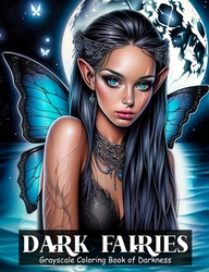 Dark Fairies Grayscale Coloring Book of Darkness - Max Brenner