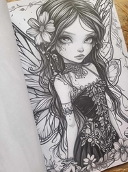 Fantasy Fairy Girl Grayscale Coloring Book - Max Brenner