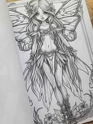 Fantasy Fairy Girl Grayscale Coloring Book - Max Brenner