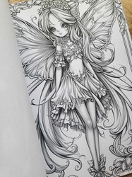 Fantasy Fairy Girl Grayscale Coloring Book - Max Brenner