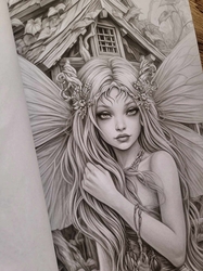 Dark Fairies Grayscale Coloring Book of Darkness - Max Brenner