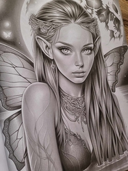 Dark Fairies Grayscale Coloring Book of Darkness - Max Brenner