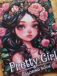 Pretty Girl Grayscale Coloring Book - Max Brenner