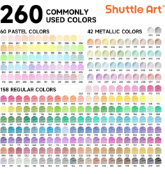 Shuttle Art -  Colored Pencils - umělecké pastelky - sada 260 kusů