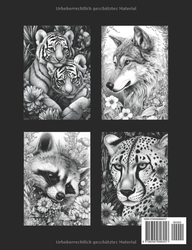 Blumen & Tiere im Detail Coloring book - Lia Liebherz - grayscale