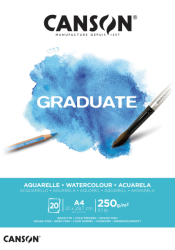 CANSON Graduate Watercolour - akvarelový skicák (250 g/m2, 20 listů) - A3