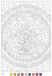 Coloriages mystères Disney - Mandalas  - colouring by numbers 