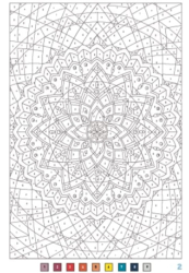 Coloriages mystères Disney - Mandalas  - colouring by numbers 