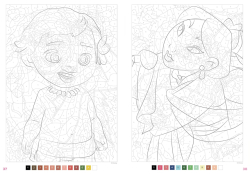 Coloriages mystères Disney - Trompe l'oeil Babies - Colouring by numbers  