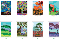 Coloriages mystères Disney -Arbres du monde - Colouring by numbers