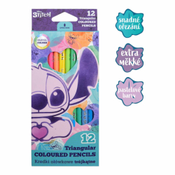 Colorino pastelky trojhranné Stitch Pastel, 12 pastelových barev