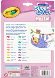 Crayola Pastel Supertip Washable Markers - 20 ks