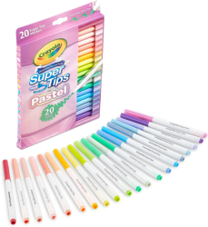 Crayola Pastel Supertip Washable Markers - 20 ks