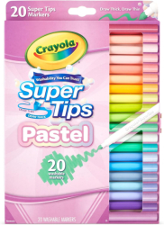 Crayola Pastel Supertip Washable Markers - 20 ks