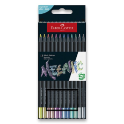 Faber-Castell BLACK EDITION METALIC pastelky - sada 12 ks