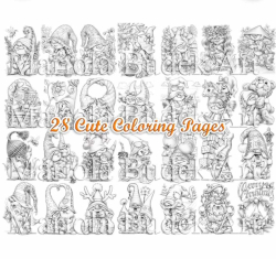 GNOMES - colouring set - Mariola Budek 