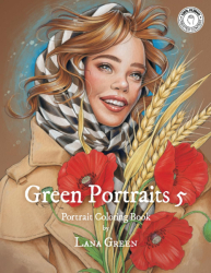 Green Portraits 5: Portrait Coloring Book - LANA GREEN - KOREA