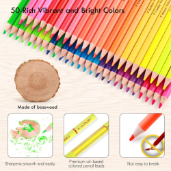 KALOUR Premium colored pencils - NEON - sada 50 ks