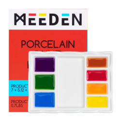 Meeden - Porcelánová paleta obdélníková 8 důlků 13x18cm