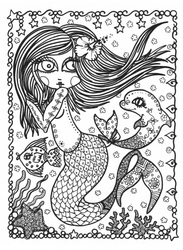 Mermaid Wonders Mindful Coloring Book