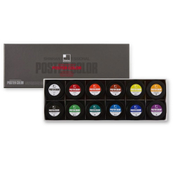 Shinhan Professional Poster Color - prémiové plakátové barvy ve skle - sada 12 × 40 ml