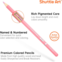 Shuttle Art 60 Pastel Colored Pencils