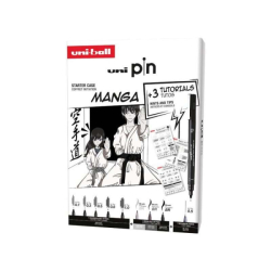 UNI PIN sada Manga - dárkový box, 8 linerů + SHALAKU mikrotužka